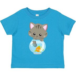 قميس لطيف inktastic و Little Cat و Kitty و Kitten و Fish Bowl Toddler