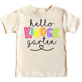 Olive Loves Apple Hello Kindergarten First Day of School Gift Back to School T-Shirt Back to School Shirts