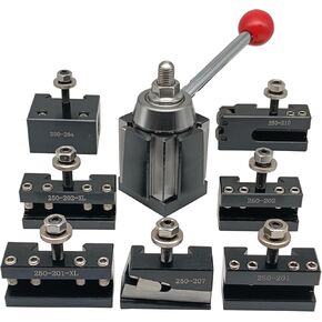 8PCS BXA Wedge Type Quick Change Tool Post With Tool Holders For Lathe Swing Dia 10-15",250-222,(BXA-8PC).