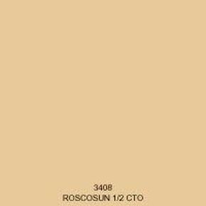 ROSCO 3408 SHEET ROSCO SUN 1/2 CTO CONVERTS 5500K TO 3800K SHEET Gel-Sheets