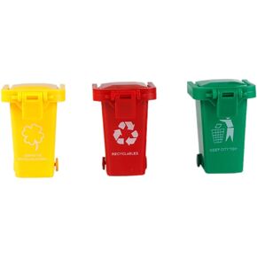 Mini Trash Can Toy Push Vehicles Garbage Cans Bright Color Truck Trash Cans Useful Vehicle Garbage Bin for Kids 3PCS Can Toy