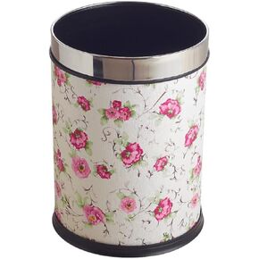 Creative Plastic Trash Can Home Leather Waste Bin Without Lid Garbage Bin Bedroom Kitchen Office Paper Basket (Color : Red)-A
