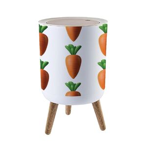 Small Trash Can with Lid Baby Seamless Patterns Carrot Designs Used for Newborn Apparel Garbage Bin Pet Proof Waste Basket for Kitchen Bathroom Office Bedroom Decorative 1.8 Gallon