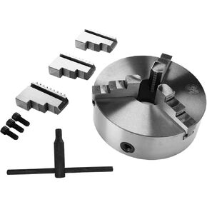 Hilitand Self Centering Lathe Chuck Metal 3 Jaw High Strength Kit with Wrench for Woodworking (K11-250)