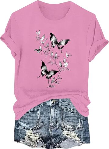 Graphic Tees for Women Hawaiian Shirts Business Casual Tops Summer Womens Tshirts Work Womens Fashion 2025 in Kuwait
