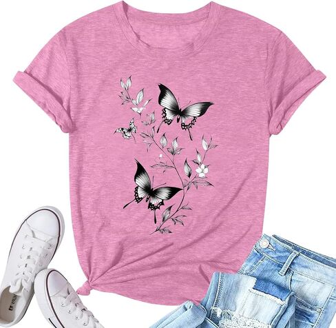 Graphic Tees for Women Hawaiian Shirts Business Casual Tops Summer Womens Tshirts Work Womens Fashion 2025 in Kuwait