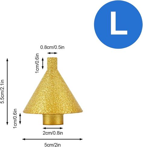 Diamond Beveling Chamfer Bit, Diamond Cone Tile Bit 2'' (50mm) Countersink Drill Bit for Hole Enlarging Trimming in Tile Granite Marble Ceramic Wood Chamfer Bits for Drill M10 Thread in Saudi Arabia