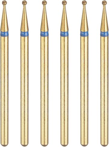HARFINGTON 6pcs 325-400 Grits Diamond Grinding Bit 4mm Ball Head 2.35mm Shank 4mm Length Titanium Plated Stone Sanding Drill Bits Rotary Tool for Nails Grinding Polishing in Saudi Arabia