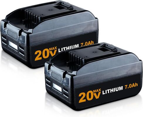 2 Pack 20V 7.0ah WA3520 استبدال البطارية لـ WORX 20V بطارية متوافقة مع WORX WG151 WA3575 WA3512 WA3578 WG151S WA3525 WG155 WA3520 in Kuwait