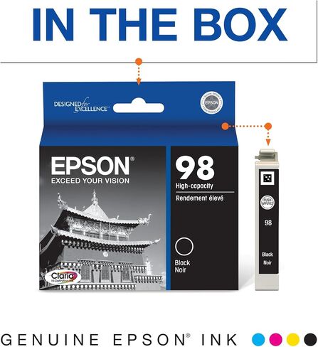 EPSON 98 Claria Hi-Definition Ink High Capacity Black Cartridge (T098120) Works with Artisan-700, 710, 725, 730, 800, 810, 835, 837 in Saudi Arabia