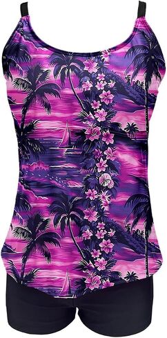 Womens Athletic 2 Piece Tankini Swimsuits Modest Swim Tank Tops with Sports Bra and Boyshorts Bathing Suits in Saudi Arabia