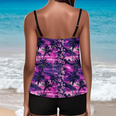 Womens Athletic 2 Piece Tankini Swimsuits Modest Swim Tank Tops with Sports Bra and Boyshorts Bathing Suits in Saudi Arabia