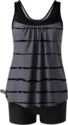 Two Piece Tankini Swimsuits for Women Modest Tummy Control Bathing Suit Conservative Tank Tops with Boy Shorts in Saudi Arabia