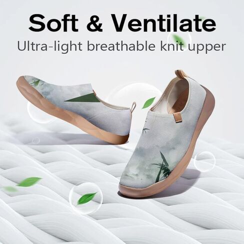 Onehorse Women's Sneakers Casual Travel Shoes Slip-On Lightweight Comfortable Artistic Flowers Loafers in Saudi Arabia
