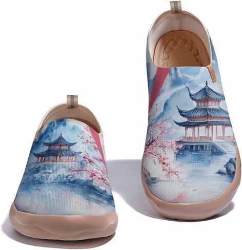 Onehorse Women's Sneakers Casual Travel Shoes Slip-On Lightweight Comfortable Artistic Flowers Loafers in Saudi Arabia