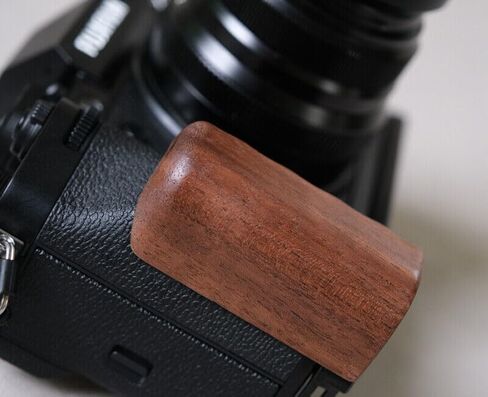 Ebony Walnut Wood Handle Grip for Fu ji Film XT5 Fuji Light Weight 45g Alloy Base (Ebony,Black Base) in Kuwait