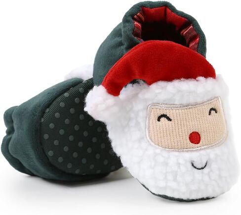 FAMI Unisex Newborn Baby Booties Non-Slip Sole Soft Fleece Toddler Boy Girl Slipper Winter Warm First Walker Crib Shoes in Kuwait