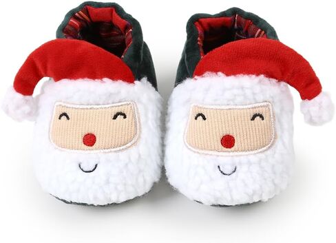 FAMI Unisex Newborn Baby Booties Non-Slip Sole Soft Fleece Toddler Boy Girl Slipper Winter Warm First Walker Crib Shoes in Kuwait