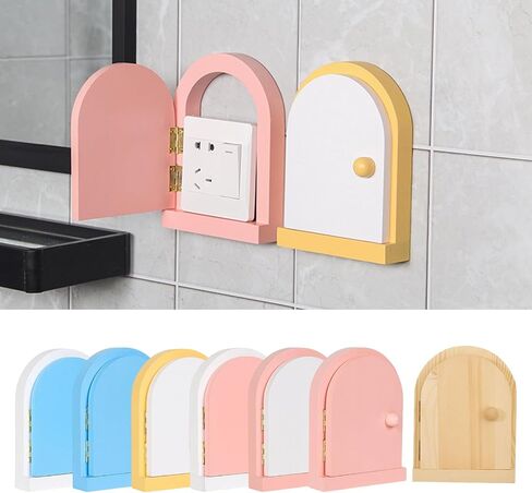 Magically Door Shape Wood Outlet Coverplate Artisanal Child and Pet Protective Light Switches Guard Shield in Saudi Arabia
