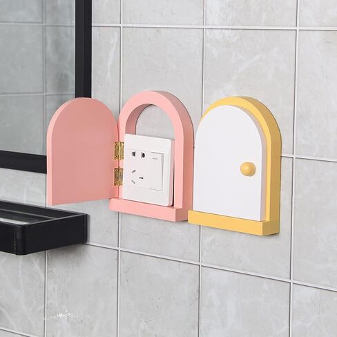Magically Door Shape Wood Outlet Coverplate Artisanal Child and Pet Protective Light Switches Guard Shield in Saudi Arabia