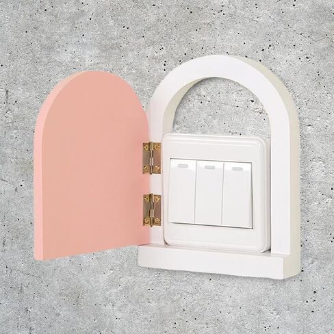 Magically Door Shape Wood Outlet Coverplate Artisanal Child and Pet Protective Light Switches Guard Shield in Saudi Arabia