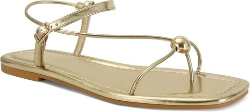 Strappy Flat Sandals for Women Comfortable Dressy Summer Beach Thong Flip Flop Slide Sandals with Gold Hardware in Saudi Arabia