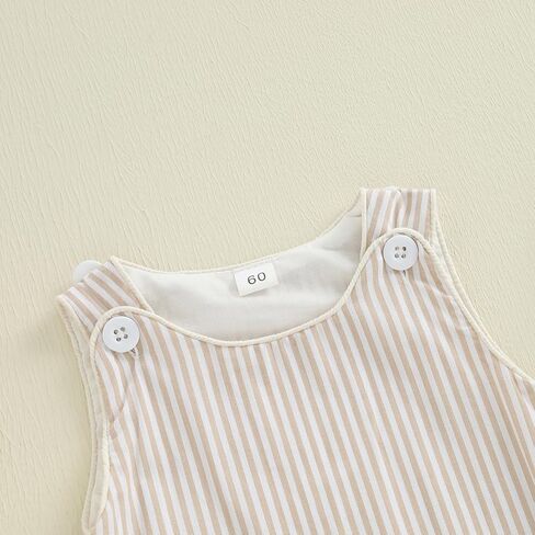 حديثي الولادة طفل رضيع فتاة مخططة رومبير أكمام من الكتان القطن الفقاعة الفقاعة in Kuwait