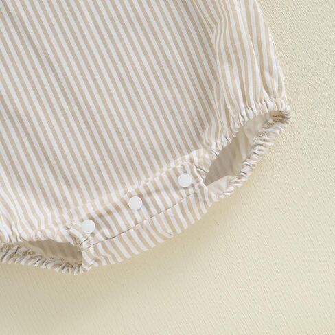 حديثي الولادة طفل رضيع فتاة مخططة رومبير أكمام من الكتان القطن الفقاعة الفقاعة in Kuwait