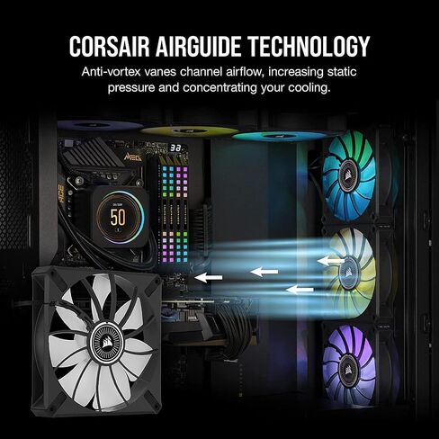 CORSAIR ML140 RGB Elite، مروحة RGB مغناطيسية مقاس 140 مم مع دليل هوائي، عبوتان مع عقدة إضاءة أساسية in Saudi Arabia
