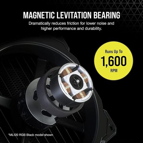 CORSAIR ML140 RGB Elite، مروحة RGB مغناطيسية مقاس 140 مم مع دليل هوائي، عبوتان مع عقدة إضاءة أساسية in Saudi Arabia
