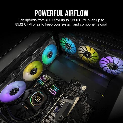 CORSAIR ML140 RGB Elite، مروحة RGB مغناطيسية مقاس 140 مم مع دليل هوائي، عبوتان مع عقدة إضاءة أساسية in Saudi Arabia