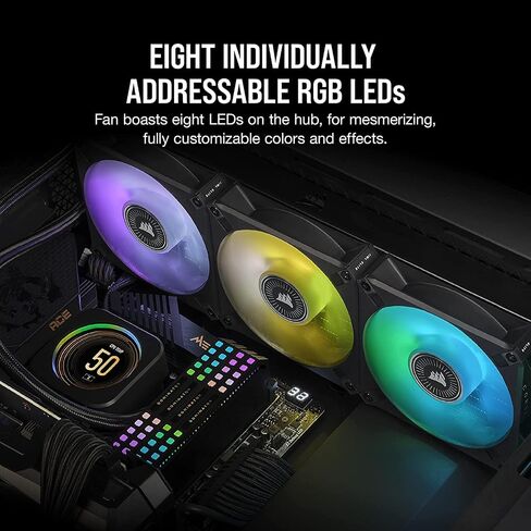 CORSAIR ML140 RGB Elite، مروحة RGB مغناطيسية مقاس 140 مم مع دليل هوائي، عبوتان مع عقدة إضاءة أساسية in Saudi Arabia