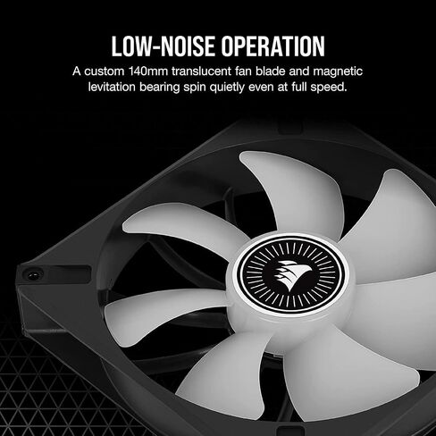 CORSAIR ML140 RGB Elite، مروحة RGB مغناطيسية مقاس 140 مم مع دليل هوائي، عبوتان مع عقدة إضاءة أساسية in Saudi Arabia