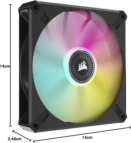 CORSAIR ML140 RGB Elite، مروحة RGB مغناطيسية مقاس 140 مم مع دليل هوائي، عبوتان مع عقدة إضاءة أساسية in Saudi Arabia