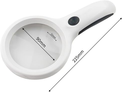 JSEIAJB Handheld LED with Cash Verification Lamp Rubber Handle Reading Magnifying Glass in Saudi Arabia