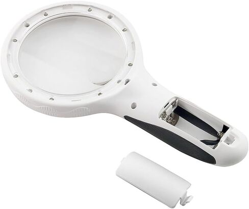 JSEIAJB Handheld LED with Cash Verification Lamp Rubber Handle Reading Magnifying Glass in Saudi Arabia