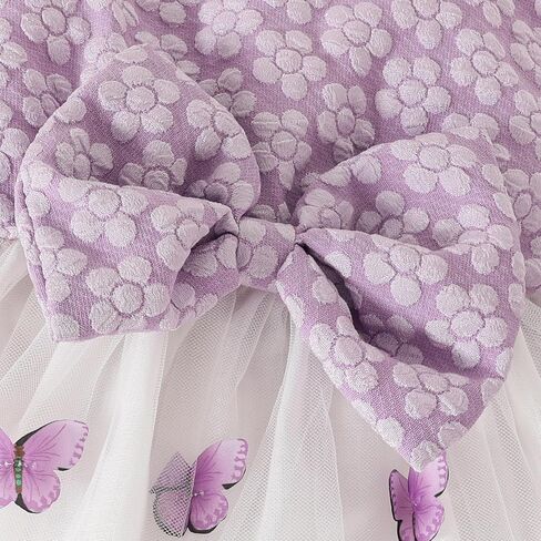 OBEEII Toddler Girl Floral Embroidered Tutu Dress Elegant 3D Butterfly Tulle Dress+Long Sleeve Cardigan Bolero Shrug+Headband in Saudi Arabia