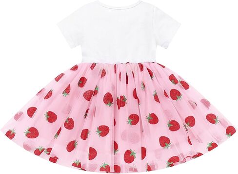 Ibtom Castle Baby Girl Strawberry 1st/2nd/3rd عيد ميلاد الزي البراعم التوت توتو فستان ترتر الرحلة in Kuwait