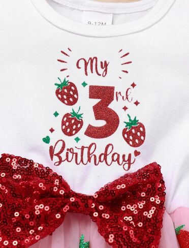 Ibtom Castle Baby Girl Strawberry 1st/2nd/3rd عيد ميلاد الزي البراعم التوت توتو فستان ترتر الرحلة in Kuwait