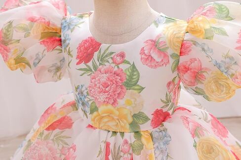 Baby Girls Puff Sleeve Mini Princess Dress Bow Backless Fluffy Fairy Party Wedding Flower Girl Dress Summer Outfits in Saudi Arabia