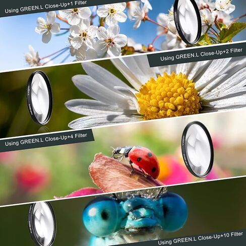 GREEN.L 52mm Close-up Filter Set(+1,+2,+4,+10), Professional Macro Filter for Camera Lens in Kuwait