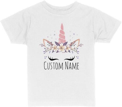 Unicorn Face Custom Name Personalized Toddler Kids T-Shirt in Saudi Arabia