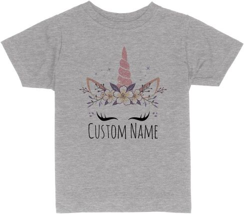 Unicorn Face Custom Name Personalized Toddler Kids T-Shirt in Saudi Arabia