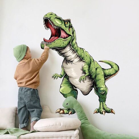 Tanlaby Large Dinosaur Wall Decals T-rex Wall Stickers Peel and Stick Decal for Baby Boys Kids Bedroom Nursery Playroom Decor（31.1×40.6in） in Kuwait