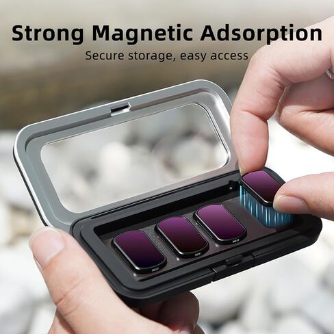 Magnetic Lens Filter Case for DJI Osmo Pocket 3, Large | Storing 6 Filters Dustproof & Water-Resistant Clear Cover Camera Lens Filter Storage Bag for ND UV CPL Filter Organizer in Saudi Arabia