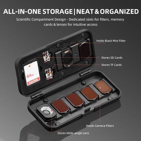 Pocket 3 Filter Case, Hard Shell Protective Cover for Pocket 3 Camera Lens Filter Organizer Storage Box in Saudi Arabia