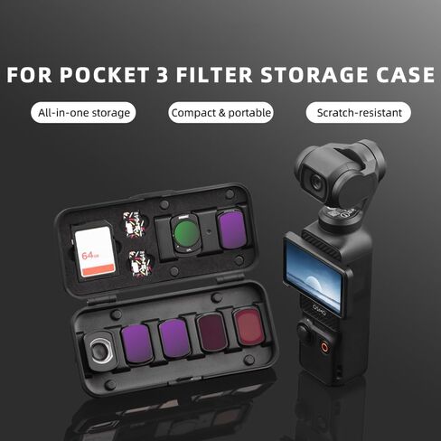 Pocket 3 Filter Case, Hard Shell Protective Cover for Pocket 3 Camera Lens Filter Organizer Storage Box in Saudi Arabia