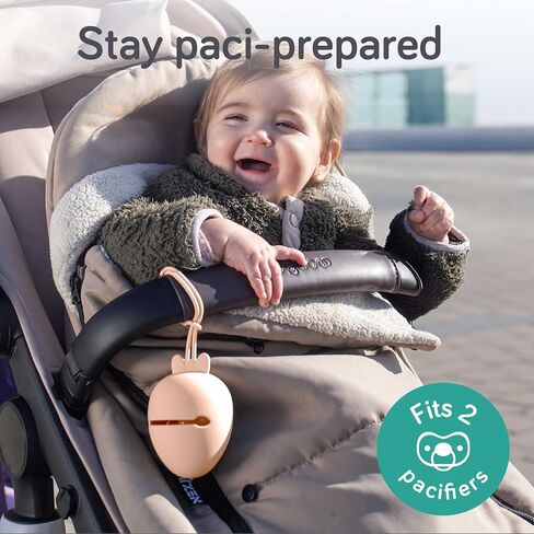 Baby Uma Silicone Pacifier Holder Case - BPA-Free, Dishwasher-Safe & Universal Pacifier Case for Diaper Bag, Fits 2 Pacis in Kuwait