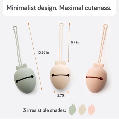 Baby Uma Silicone Pacifier Holder Case - BPA-Free, Dishwasher-Safe & Universal Pacifier Case for Diaper Bag, Fits 2 Pacis in Kuwait