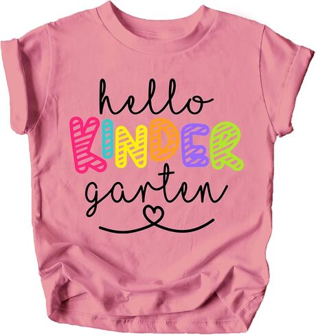 Olive Loves Apple Hello Kindergarten First Day of School Gift Back to School T-Shirt Back to School Shirts in Saudi Arabia
